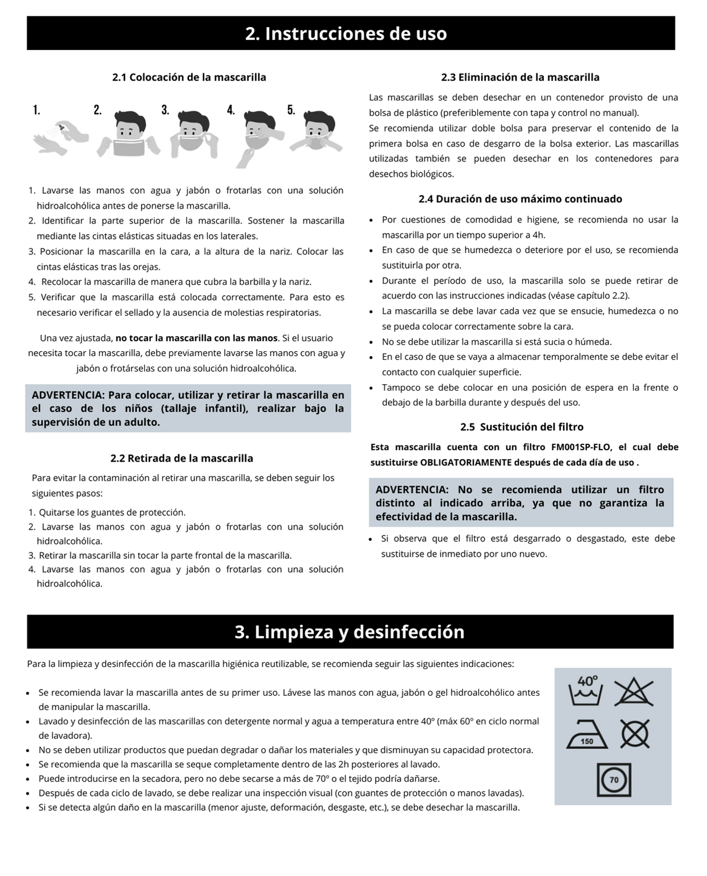 ficha técnica Mascarilla FITmask Medical Edition - Adulto